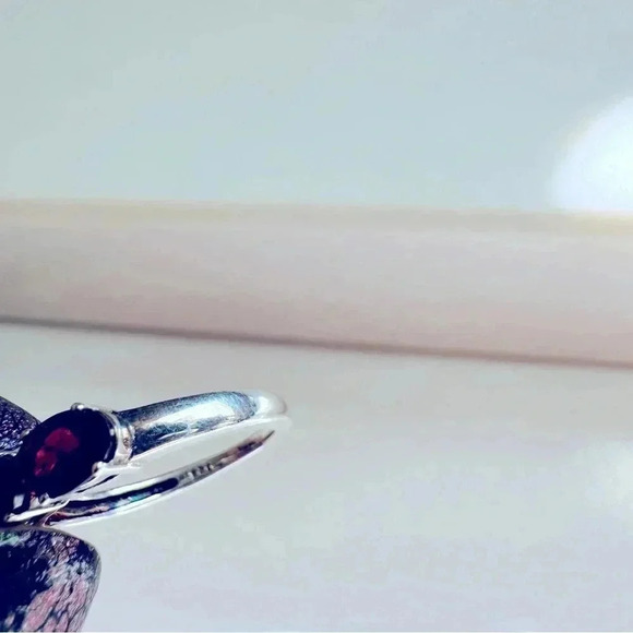 Sterling Silver Gemstone Ring Garnet/Citrine/Peridot - Picture 5 of 6